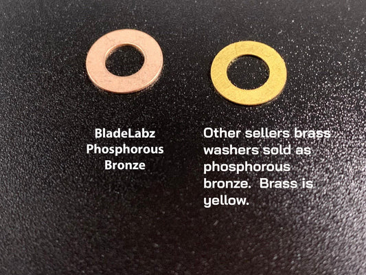 Spyderco REAL Phosphorous Bronze Washer Set Para 2, Para 3, Shaman, Yojimbo, Manix